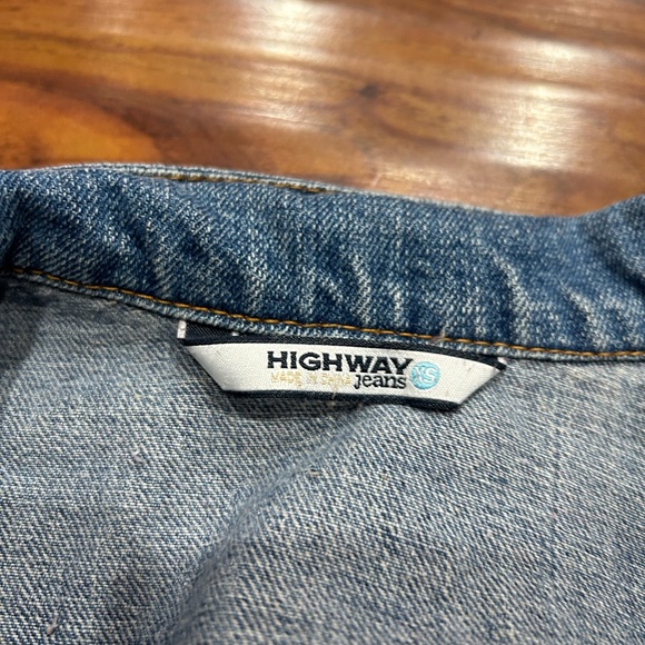Jean jacket, xsmall, highway jeans button up, short jean jacket - Picture 4 of 6
